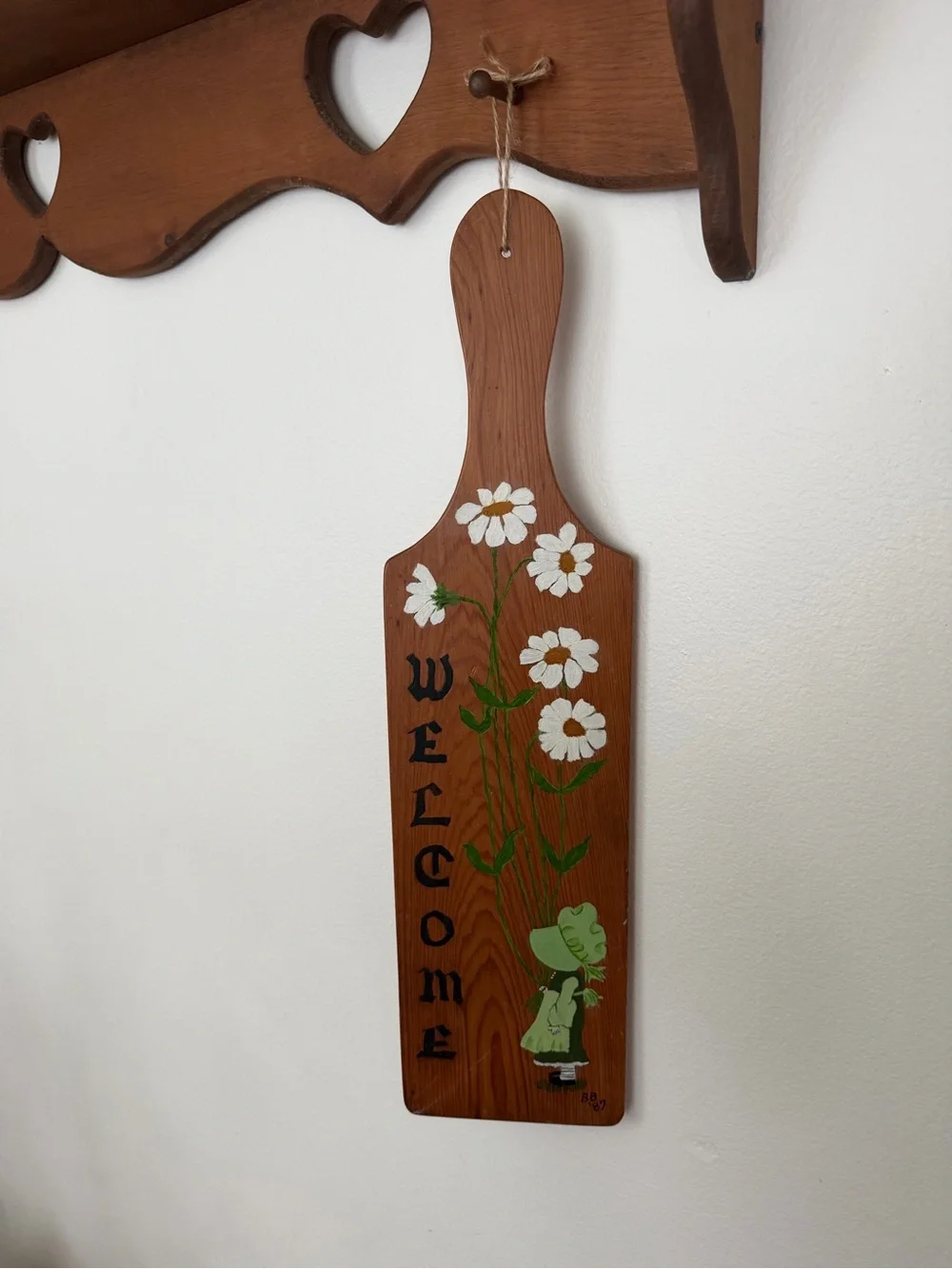 Welcome holly hobby Daisy Paddle Wall Decor - Green & White